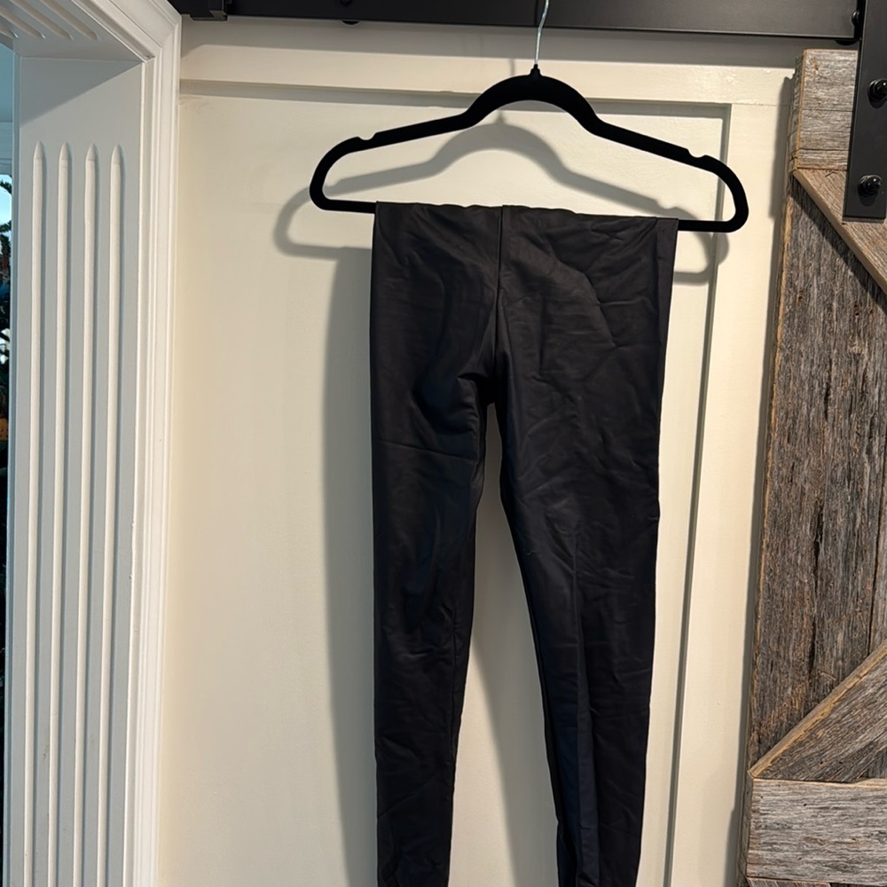 American Apparel black faux leather leggings